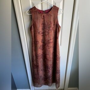 Vintage Helene Blake Women's Brown Sleeveless Maxi Sheath Dress Size 7/8